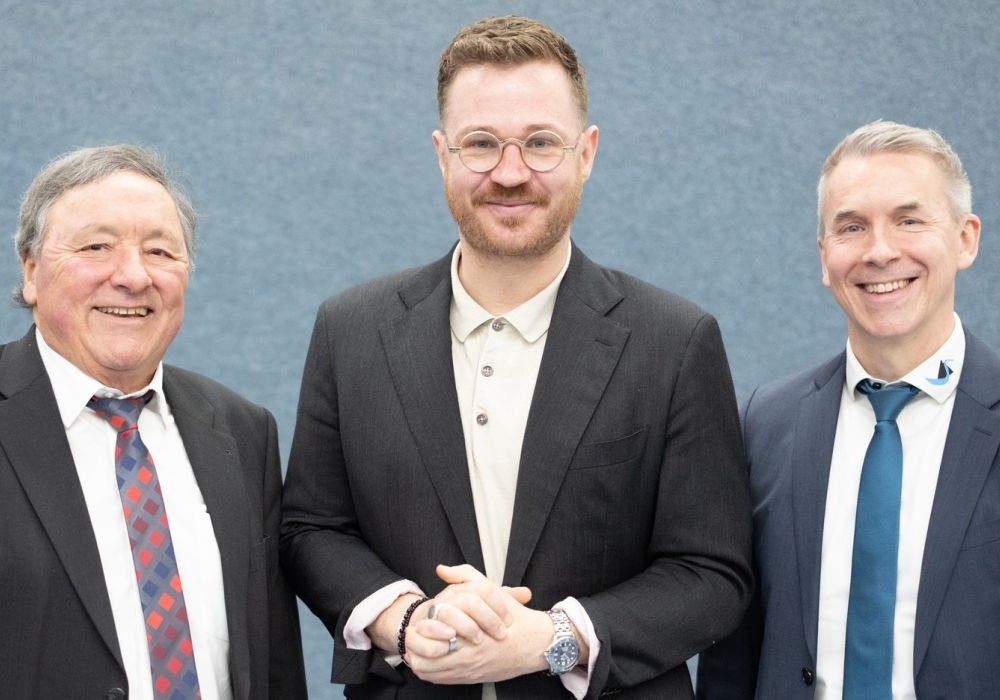 Präsident Gerhard Bahmann, Zukunftsforscher Prof. Dr. Maximilian Lude, Geschäftsführer Thomas Eeg