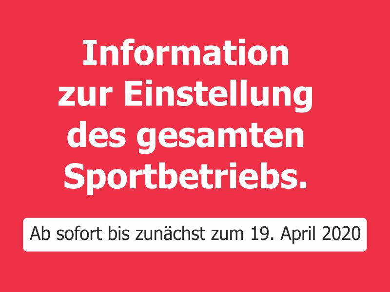 Info Sportbetrieb COVID19 website